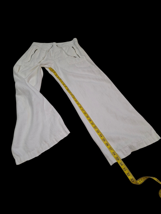 Athleta Cabo Linen Wide Leg Pull-On White Comfy Pants Style 447244  Women Size 6 - Picture 13 of 16